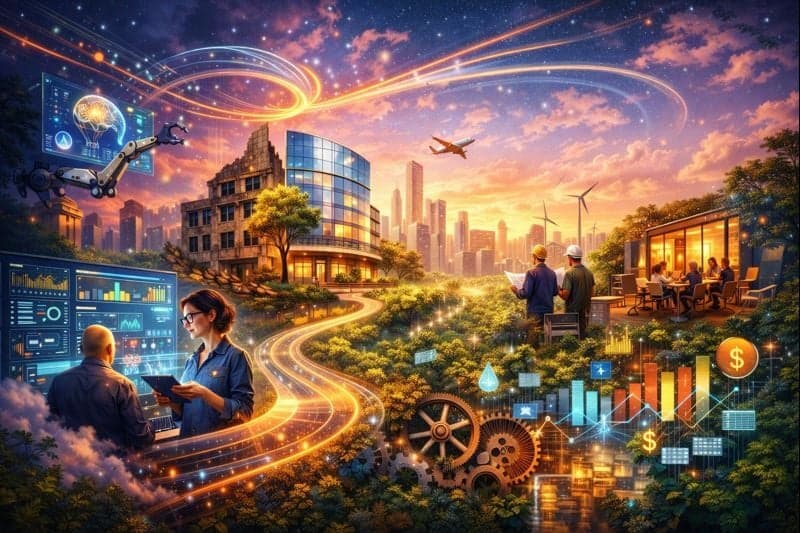 A future view of an urban landscape